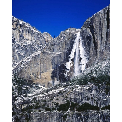CA, Yosemite Ice-rimmed Upper Yosemite Falls